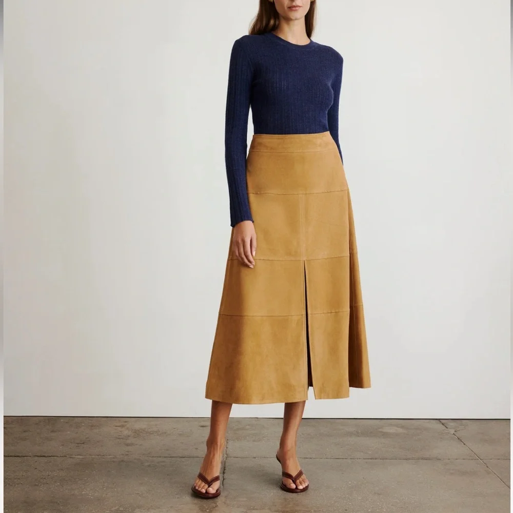 Tanya Taylor SUEDE HUDSON SKIRT - Picture 1 of 5